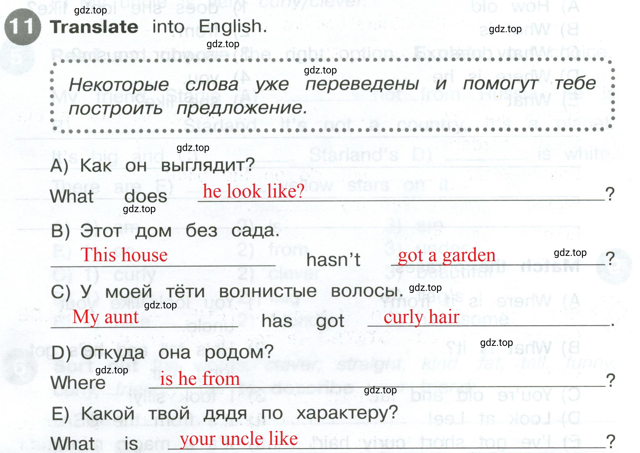 Решение 2. номер 11 (страница 6) гдз по английскому языку 4 класс Котова, сборник упражнений