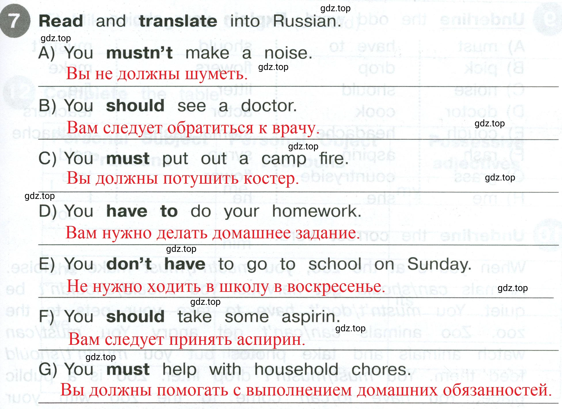 Решение 2. номер 7 (страница 63) гдз по английскому языку 4 класс Котова, сборник упражнений