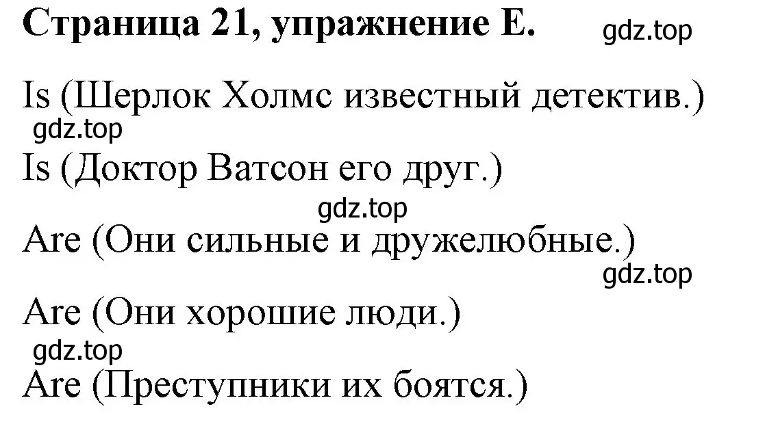 Решение номер E (страница 21) гдз по английскому языку 4 класс Вербицкая, Эббс, рабочая тетрадь