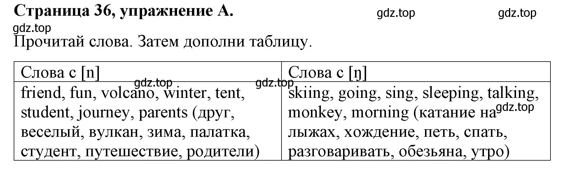 Решение номер A (страница 36) гдз по английскому языку 4 класс Вербицкая, Эббс, рабочая тетрадь