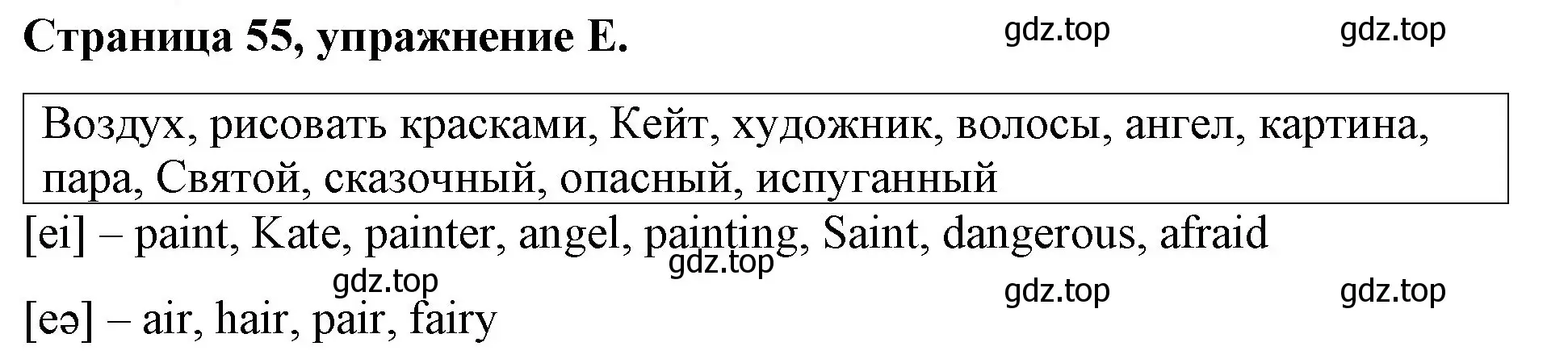 Решение номер E (страница 55) гдз по английскому языку 4 класс Вербицкая, Эббс, рабочая тетрадь