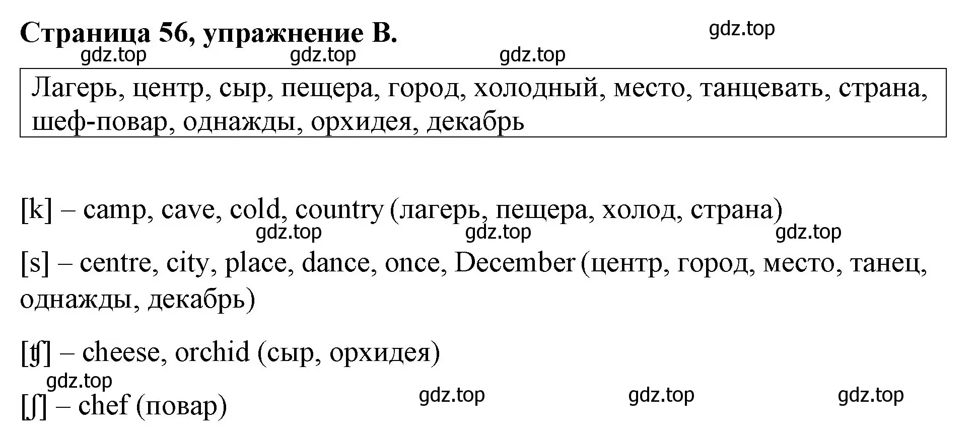 Решение номер B (страница 56) гдз по английскому языку 4 класс Вербицкая, Эббс, рабочая тетрадь