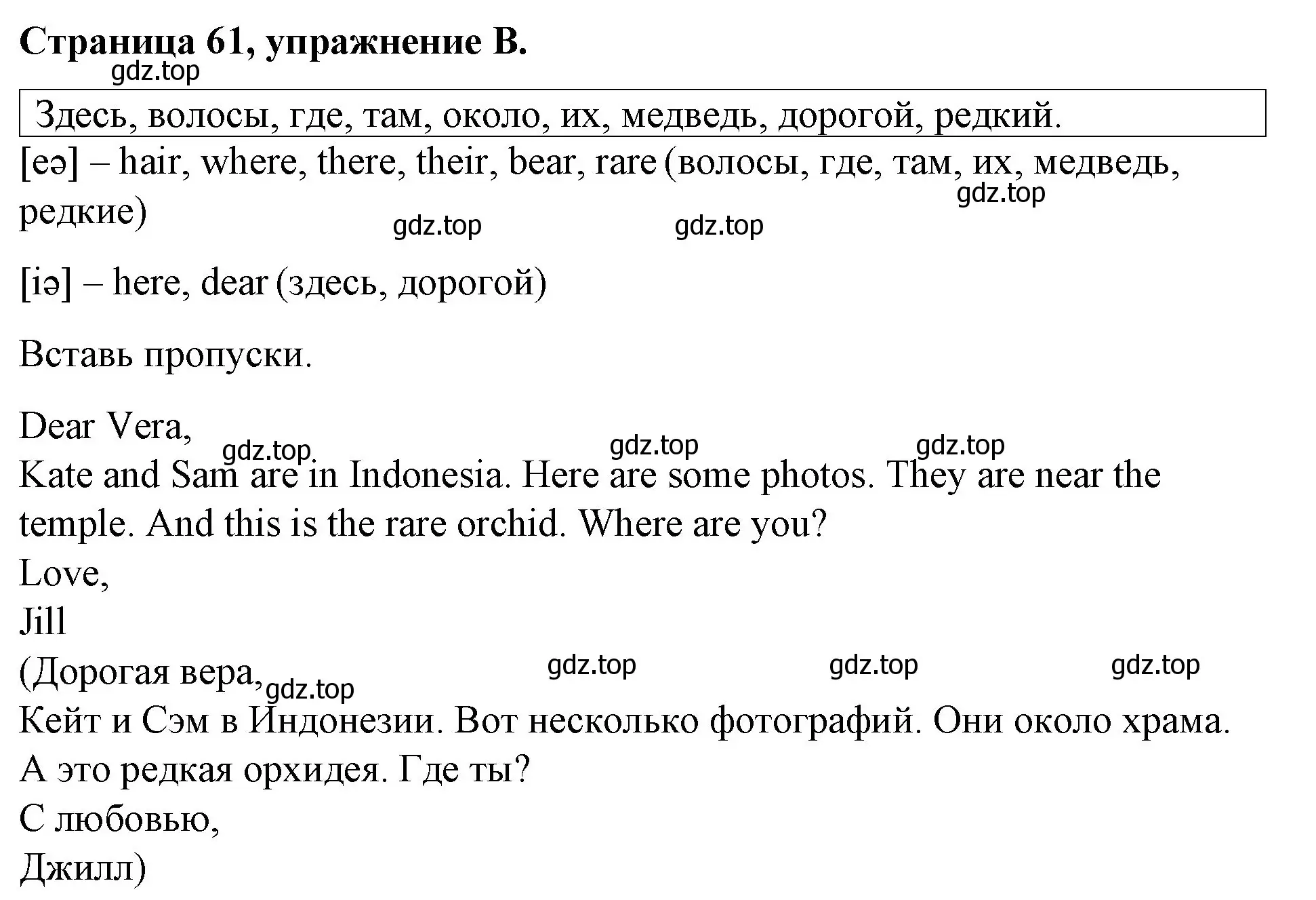 Решение номер B (страница 61) гдз по английскому языку 4 класс Вербицкая, Эббс, рабочая тетрадь