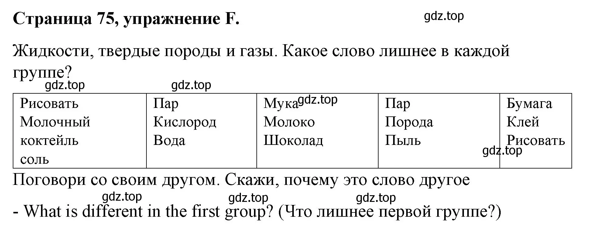 Решение номер F (страница 75) гдз по английскому языку 4 класс Вербицкая, Эббс, рабочая тетрадь