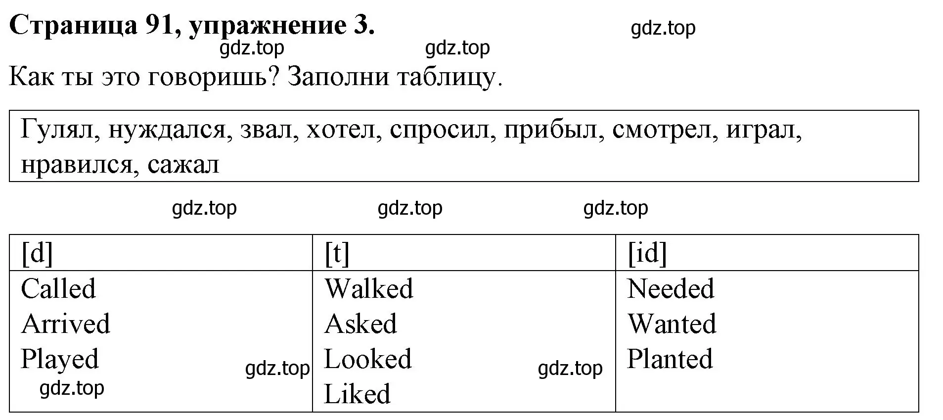 Решение номер 3 (страница 91) гдз по английскому языку 4 класс Вербицкая, Эббс, рабочая тетрадь