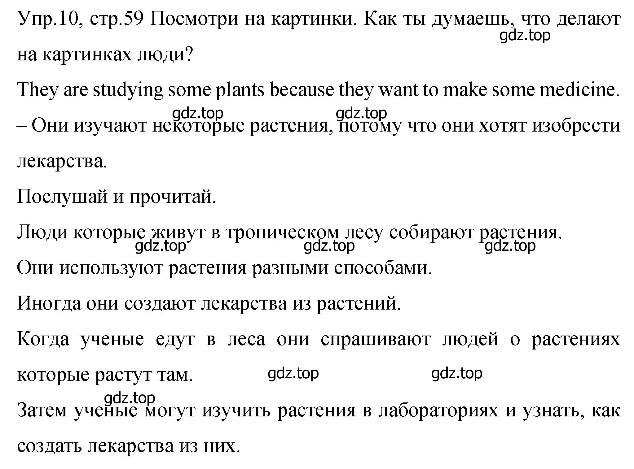 Решение номер 10 (страница 59) гдз по английскому языку 4 класс Вербицкая, Эббс, учебник 2 часть