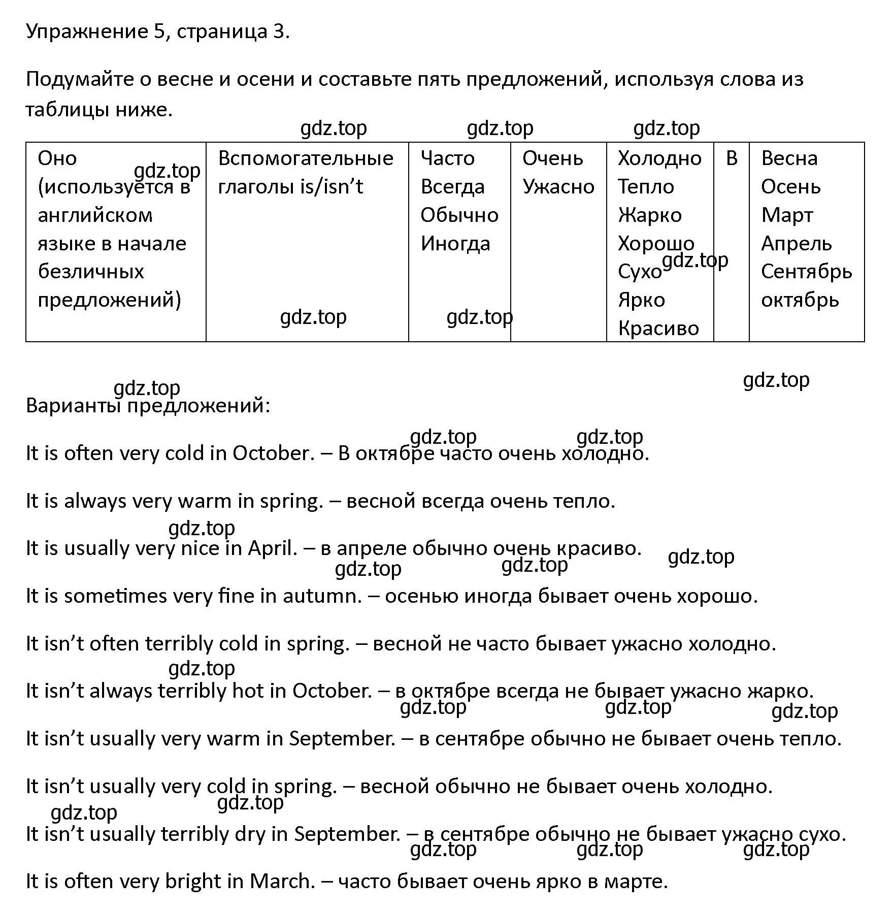 Решение номер 5 (страница 3) гдз по английскому языку 4 класс Верещагина, Афанасьева, учебник 1 часть