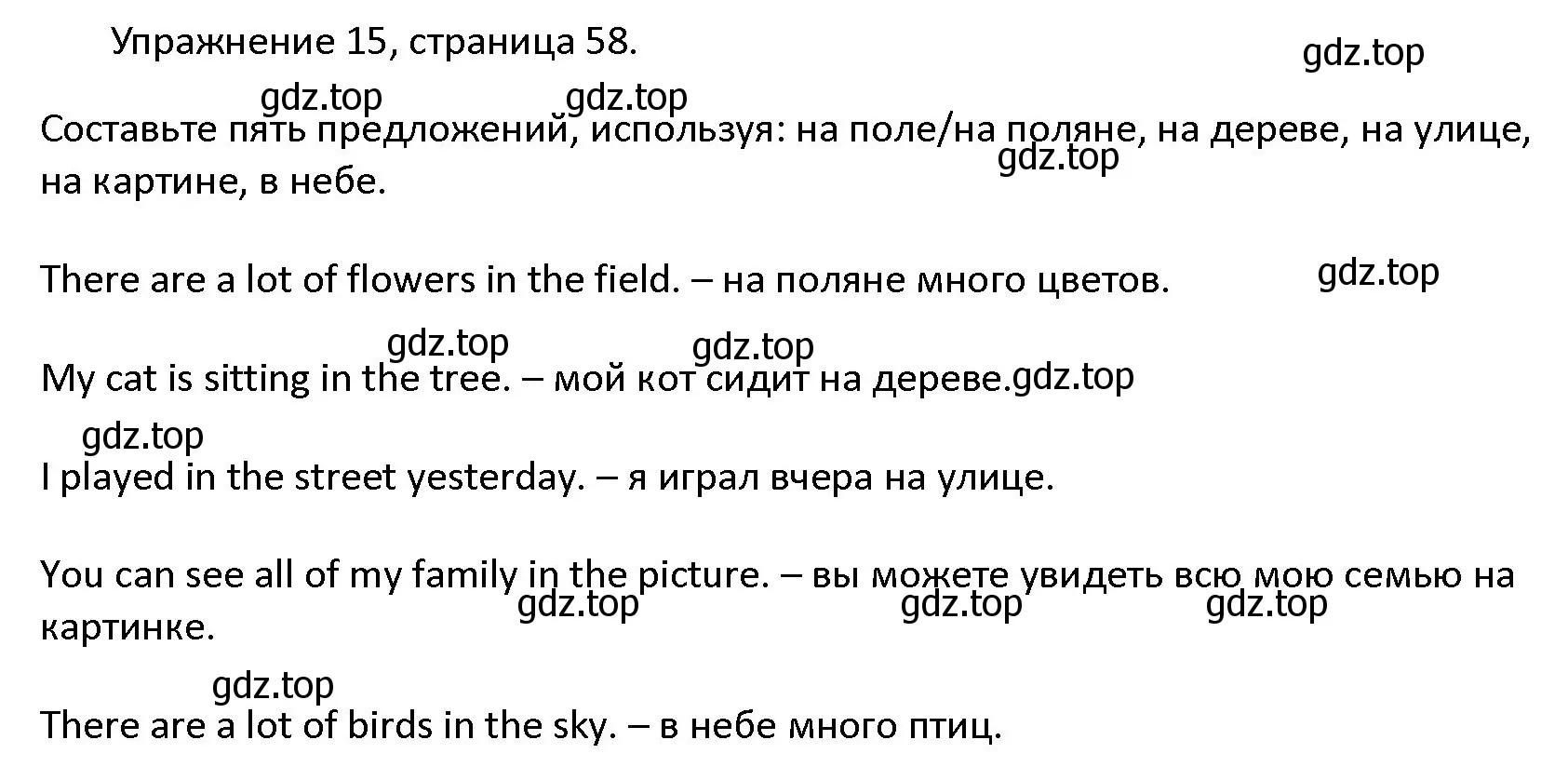 Решение номер 15 (страница 58) гдз по английскому языку 4 класс Верещагина, Афанасьева, учебник 1 часть