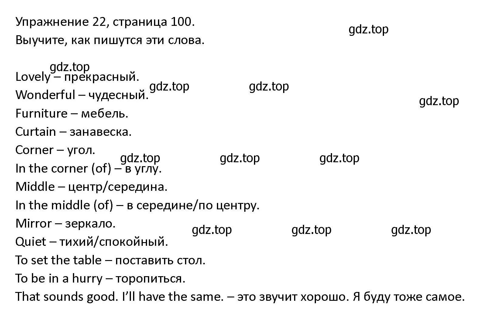 Решение номер 22 (страница 100) гдз по английскому языку 4 класс Верещагина, Афанасьева, учебник 1 часть