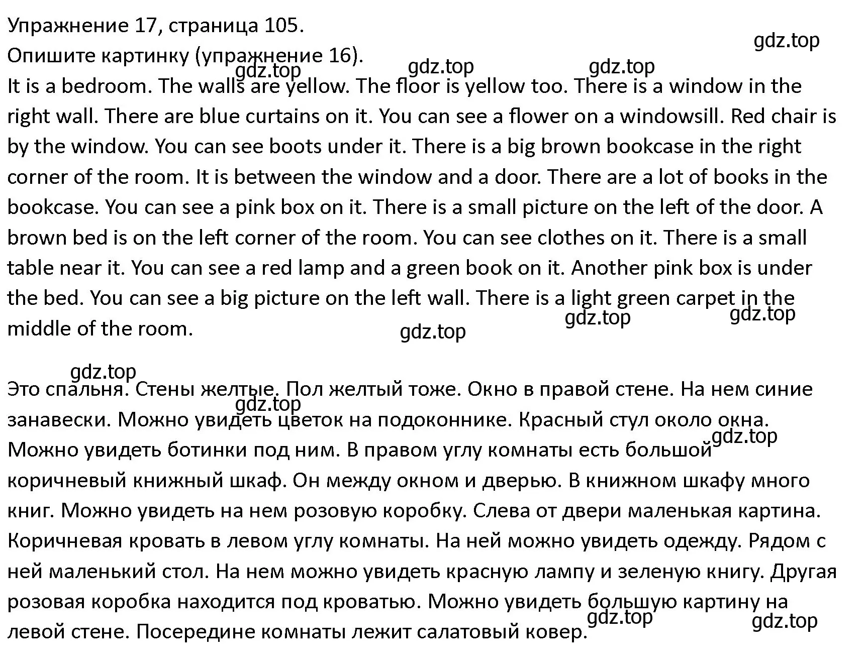 Решение номер 17 (страница 105) гдз по английскому языку 4 класс Верещагина, Афанасьева, учебник 1 часть