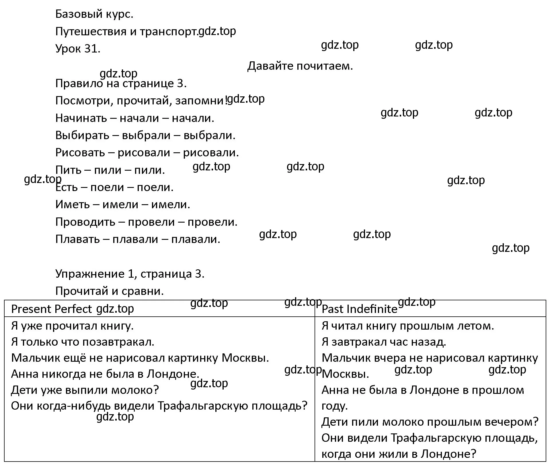 Решение номер 1 (страница 3) гдз по английскому языку 4 класс Верещагина, Афанасьева, учебник 2 часть