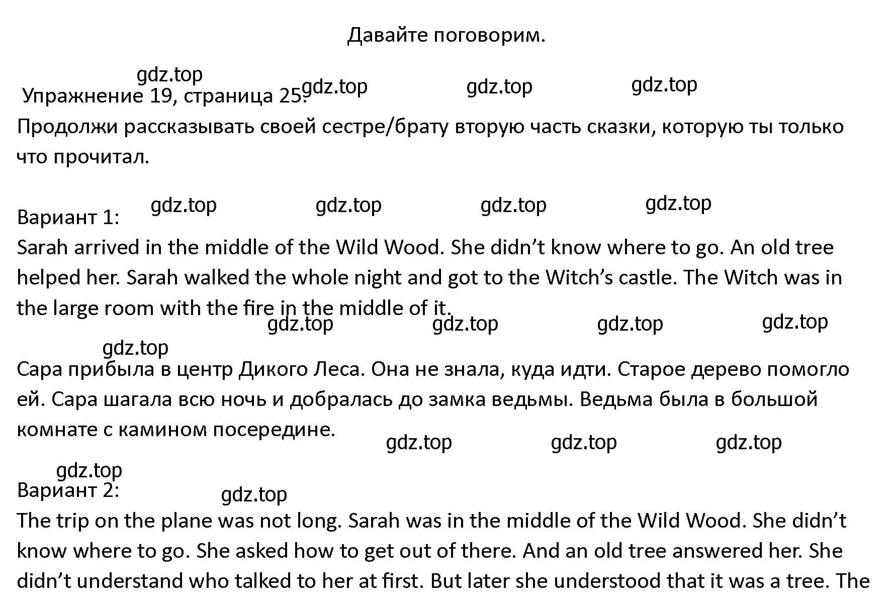 Решение номер 19 (страница 25) гдз по английскому языку 4 класс Верещагина, Афанасьева, учебник 2 часть