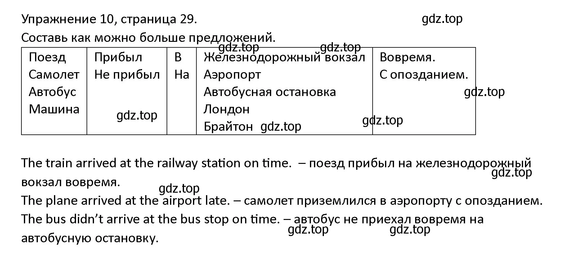 Решение номер 10 (страница 29) гдз по английскому языку 4 класс Верещагина, Афанасьева, учебник 2 часть