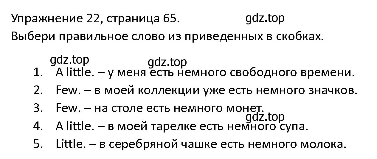 Решение номер 22 (страница 65) гдз по английскому языку 4 класс Верещагина, Афанасьева, учебник 2 часть