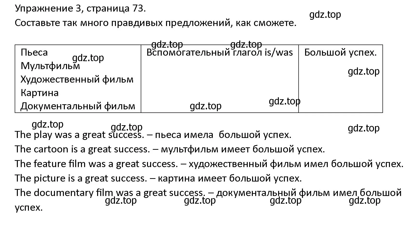 Решение номер 3 (страница 73) гдз по английскому языку 4 класс Верещагина, Афанасьева, учебник 2 часть