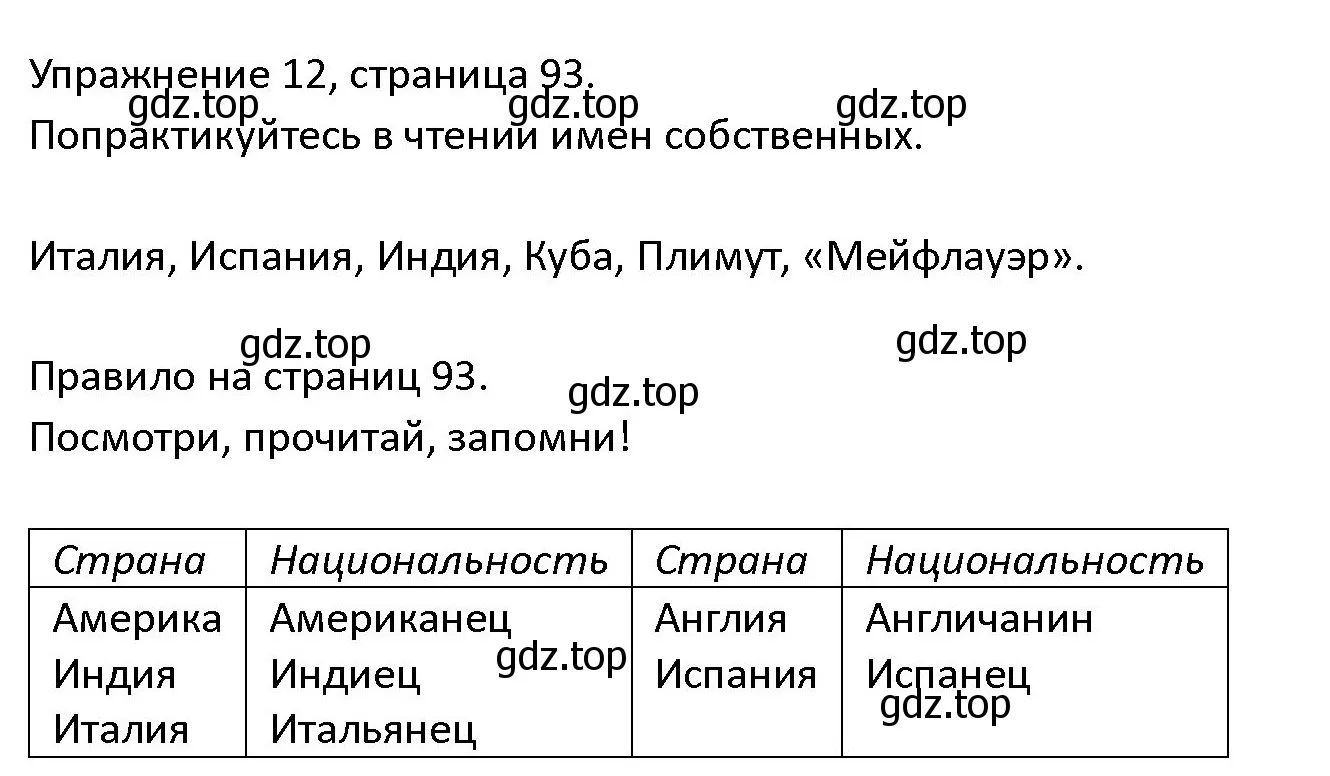 Решение номер 12 (страница 93) гдз по английскому языку 4 класс Верещагина, Афанасьева, учебник 2 часть