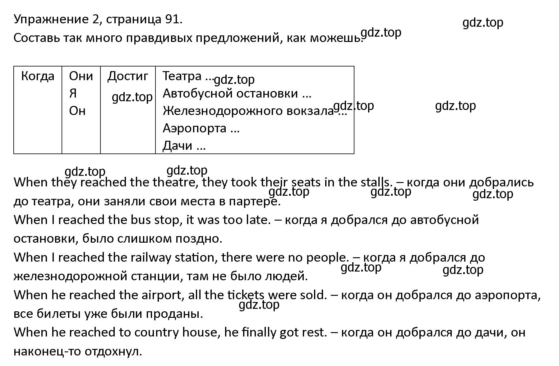 Решение номер 2 (страница 91) гдз по английскому языку 4 класс Верещагина, Афанасьева, учебник 2 часть