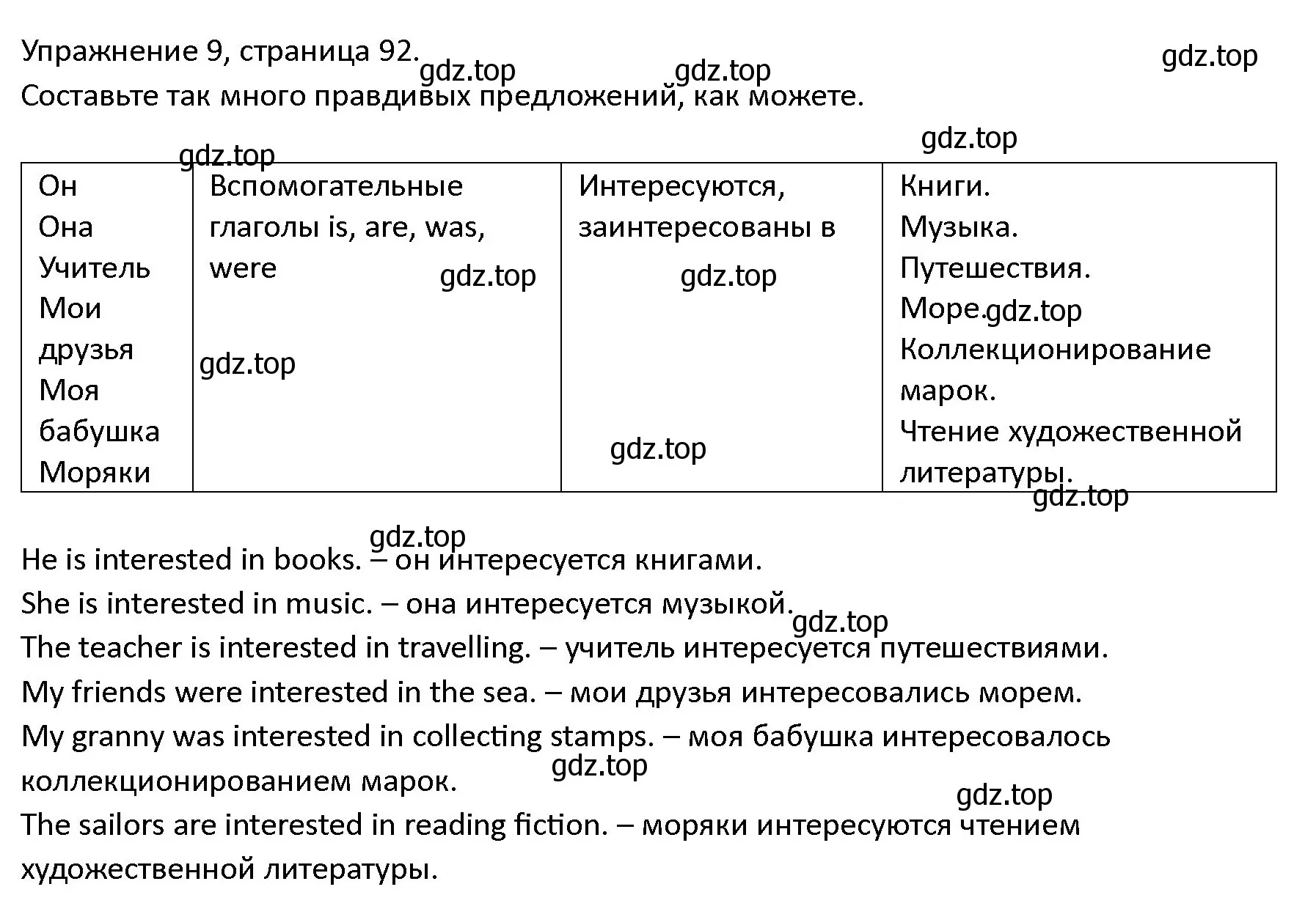 Решение номер 9 (страница 92) гдз по английскому языку 4 класс Верещагина, Афанасьева, учебник 2 часть