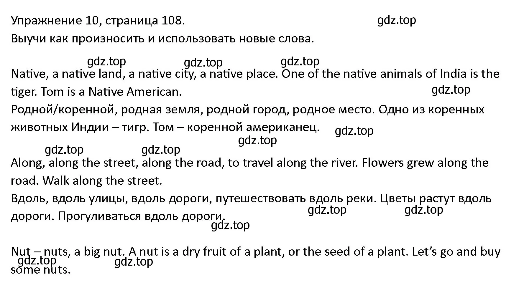 Решение номер 10 (страница 108) гдз по английскому языку 4 класс Верещагина, Афанасьева, учебник 2 часть