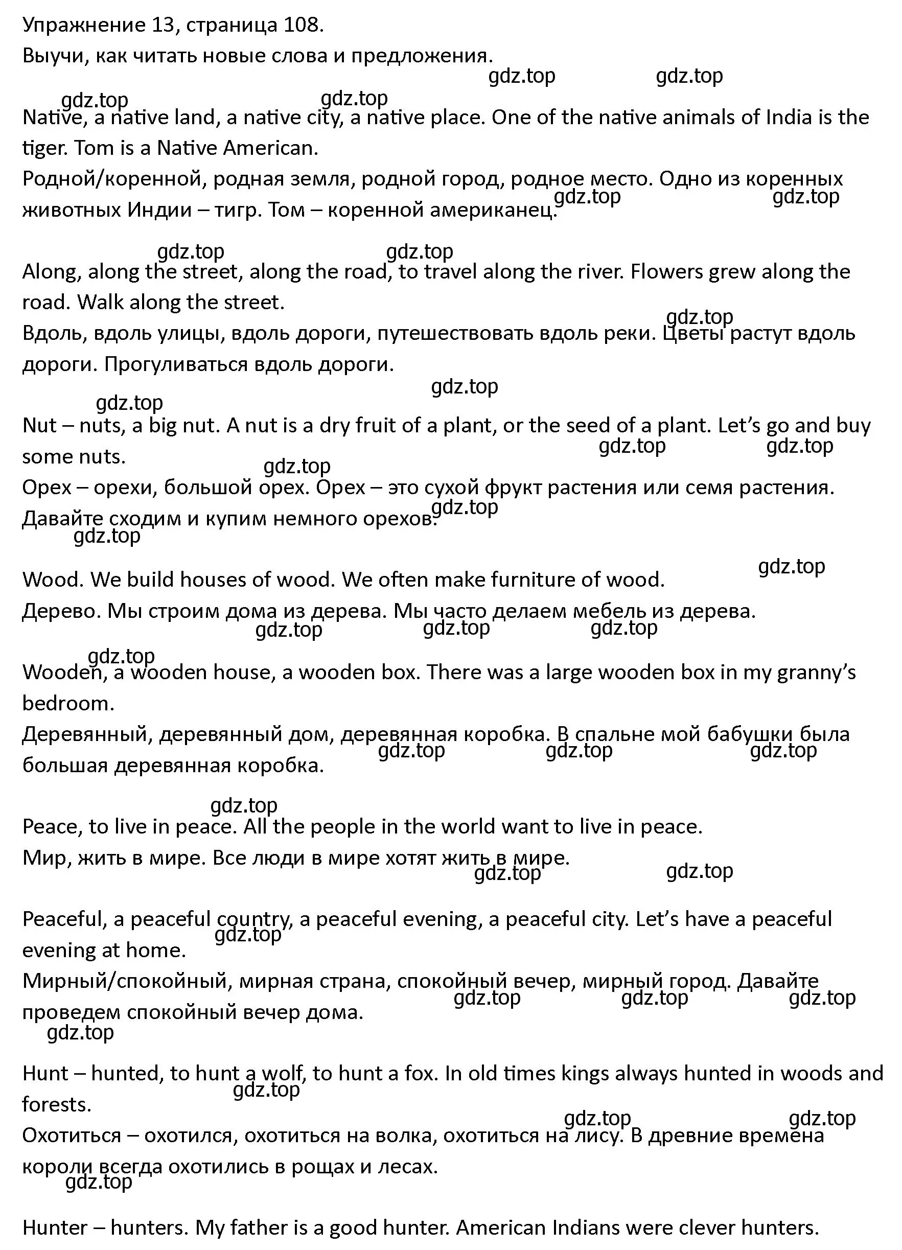 Решение номер 13 (страница 108) гдз по английскому языку 4 класс Верещагина, Афанасьева, учебник 2 часть