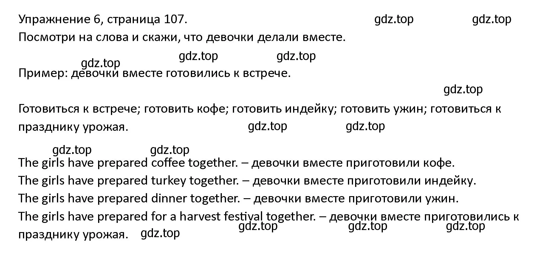 Решение номер 6 (страница 107) гдз по английскому языку 4 класс Верещагина, Афанасьева, учебник 2 часть