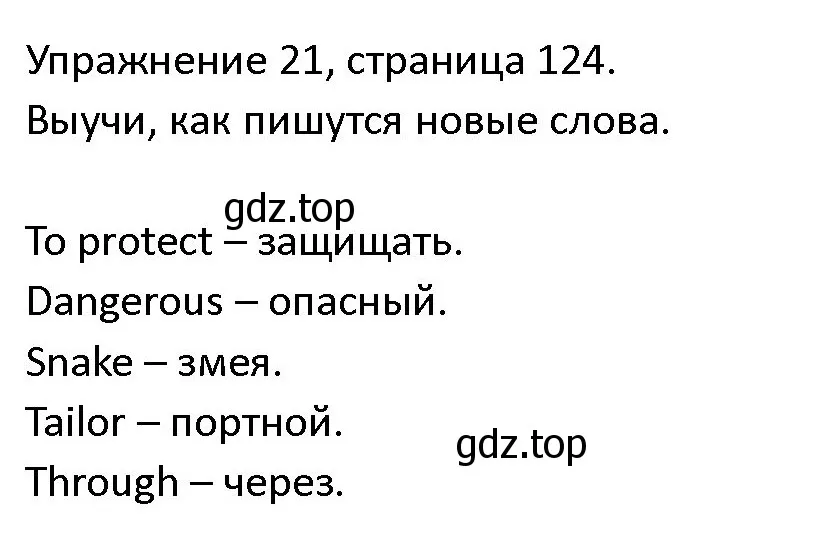 Решение номер 21 (страница 124) гдз по английскому языку 4 класс Верещагина, Афанасьева, учебник 2 часть