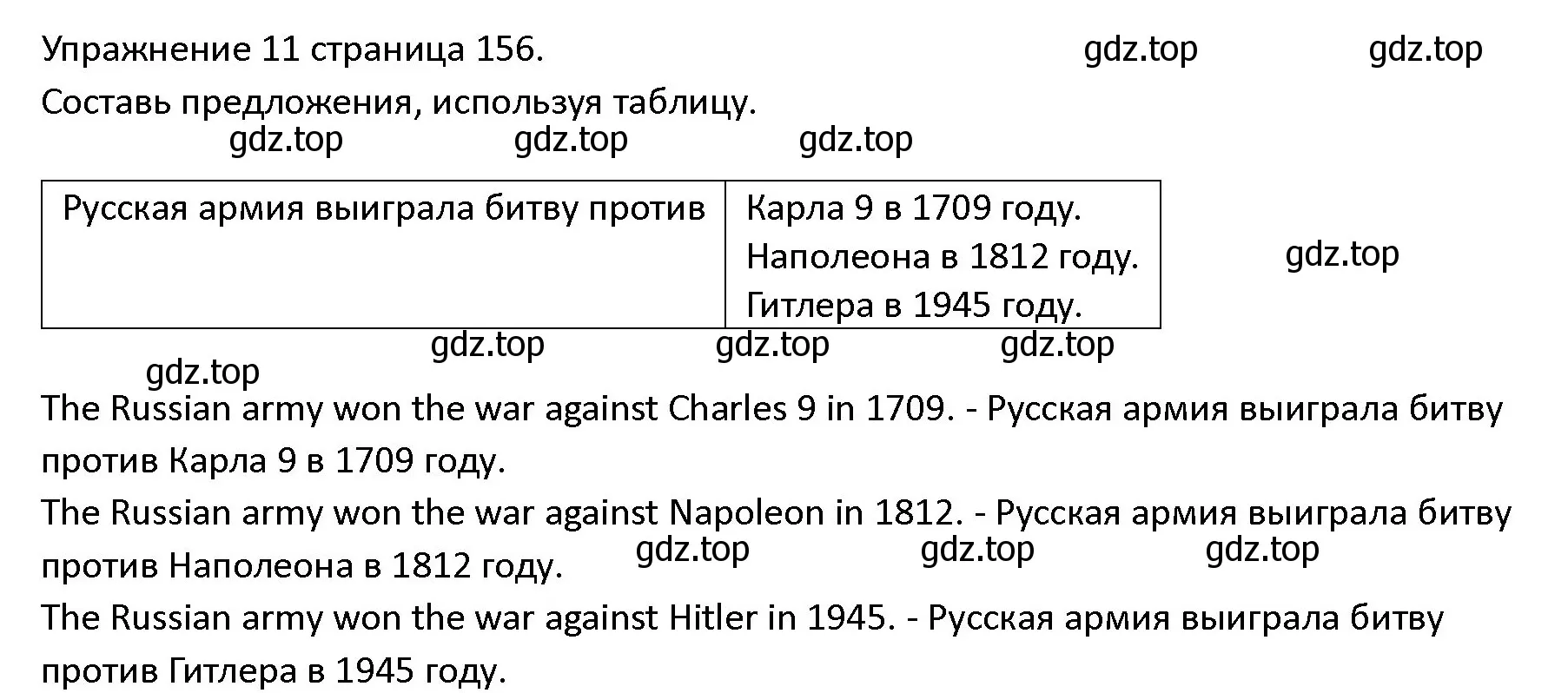 Решение номер 11 (страница 156) гдз по английскому языку 4 класс Верещагина, Афанасьева, учебник 2 часть