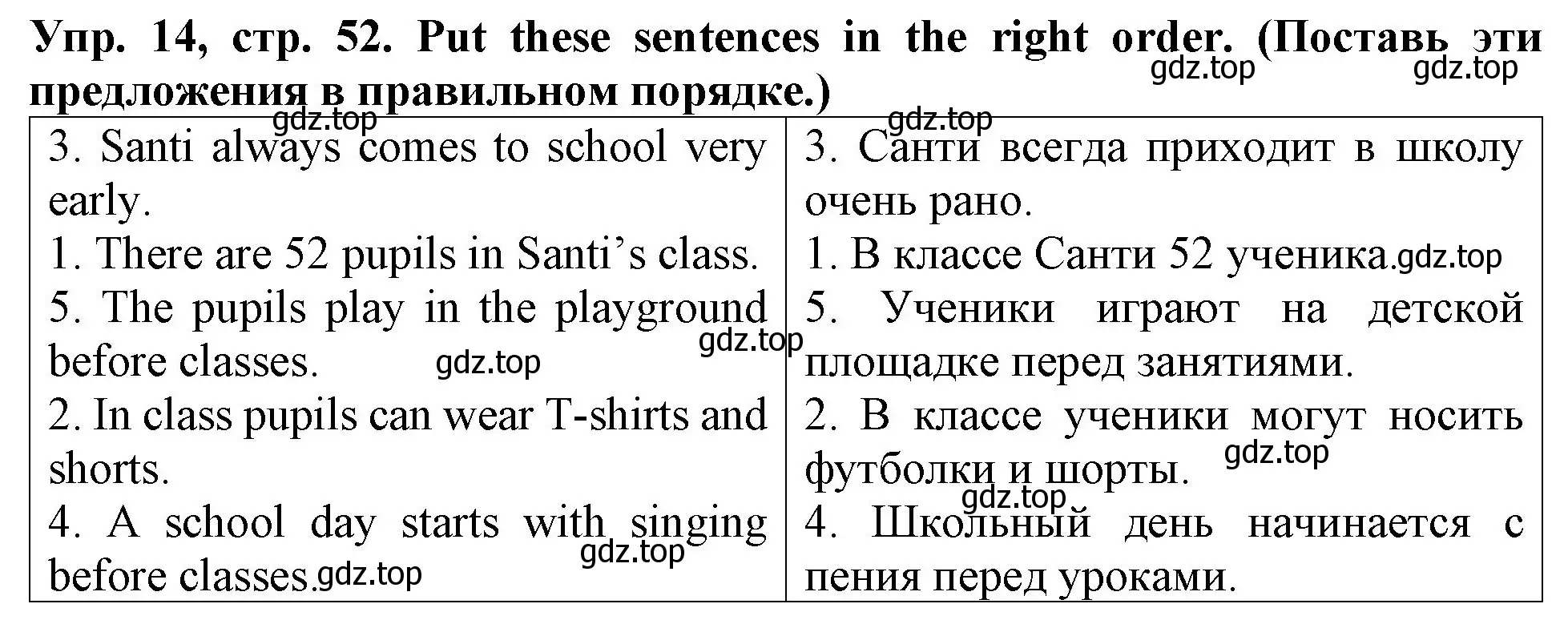 Решение 2. номер 14 (страница 52) гдз по английскому языку 4 класс Верещагина, Афанасьева, учебник 1 часть