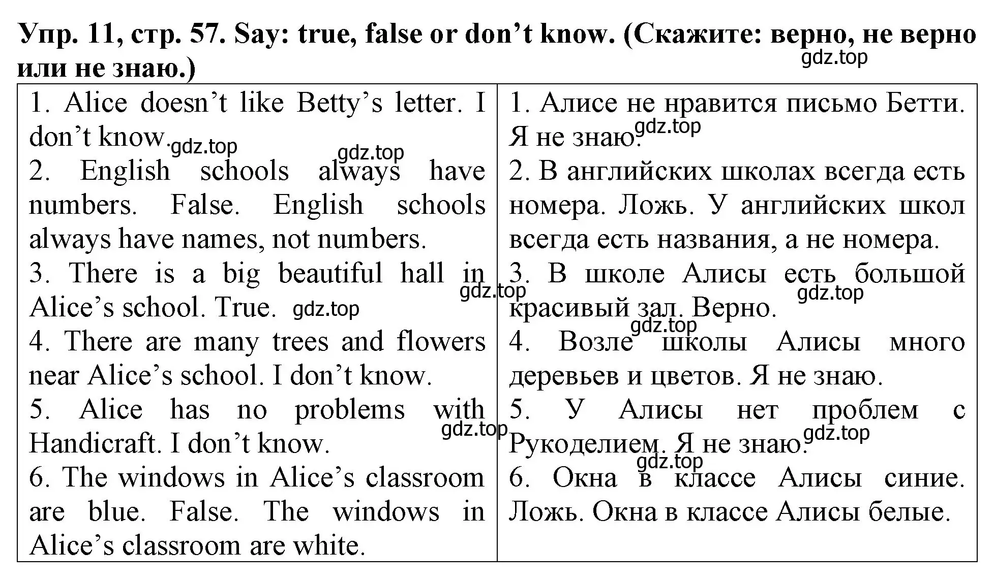 Решение 2. номер 11 (страница 57) гдз по английскому языку 4 класс Верещагина, Афанасьева, учебник 1 часть