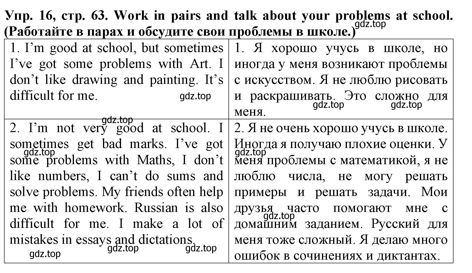 Решение 2. номер 16 (страница 63) гдз по английскому языку 4 класс Верещагина, Афанасьева, учебник 1 часть