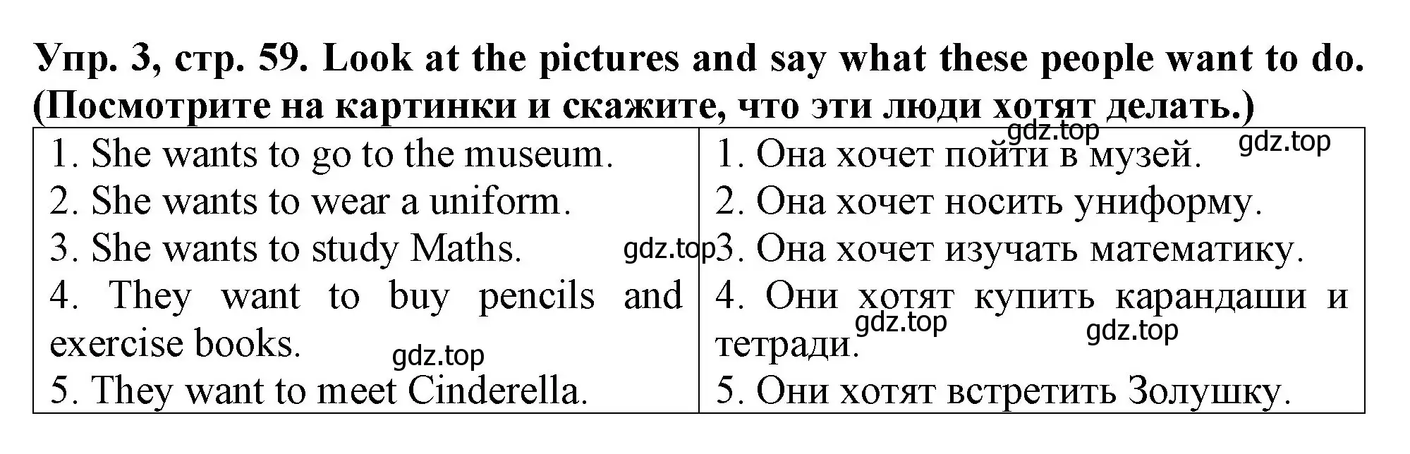 Решение 2. номер 3 (страница 59) гдз по английскому языку 4 класс Верещагина, Афанасьева, учебник 1 часть