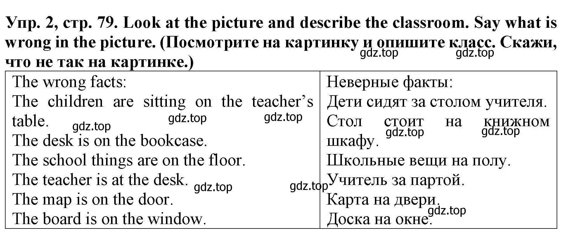 Решение 2. номер 2 (страница 79) гдз по английскому языку 4 класс Верещагина, Афанасьева, учебник 1 часть