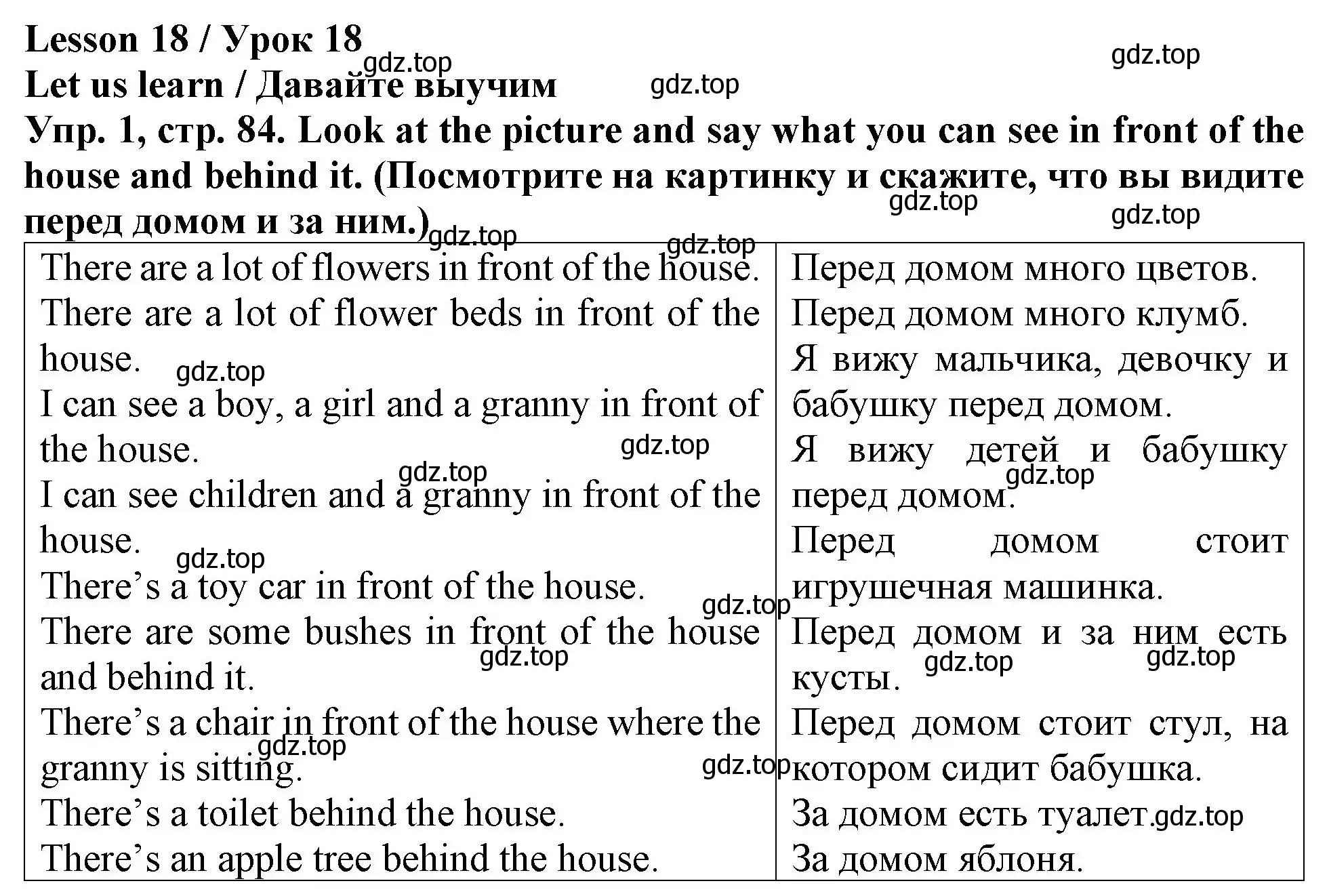 Решение 2. номер 1 (страница 84) гдз по английскому языку 4 класс Верещагина, Афанасьева, учебник 1 часть