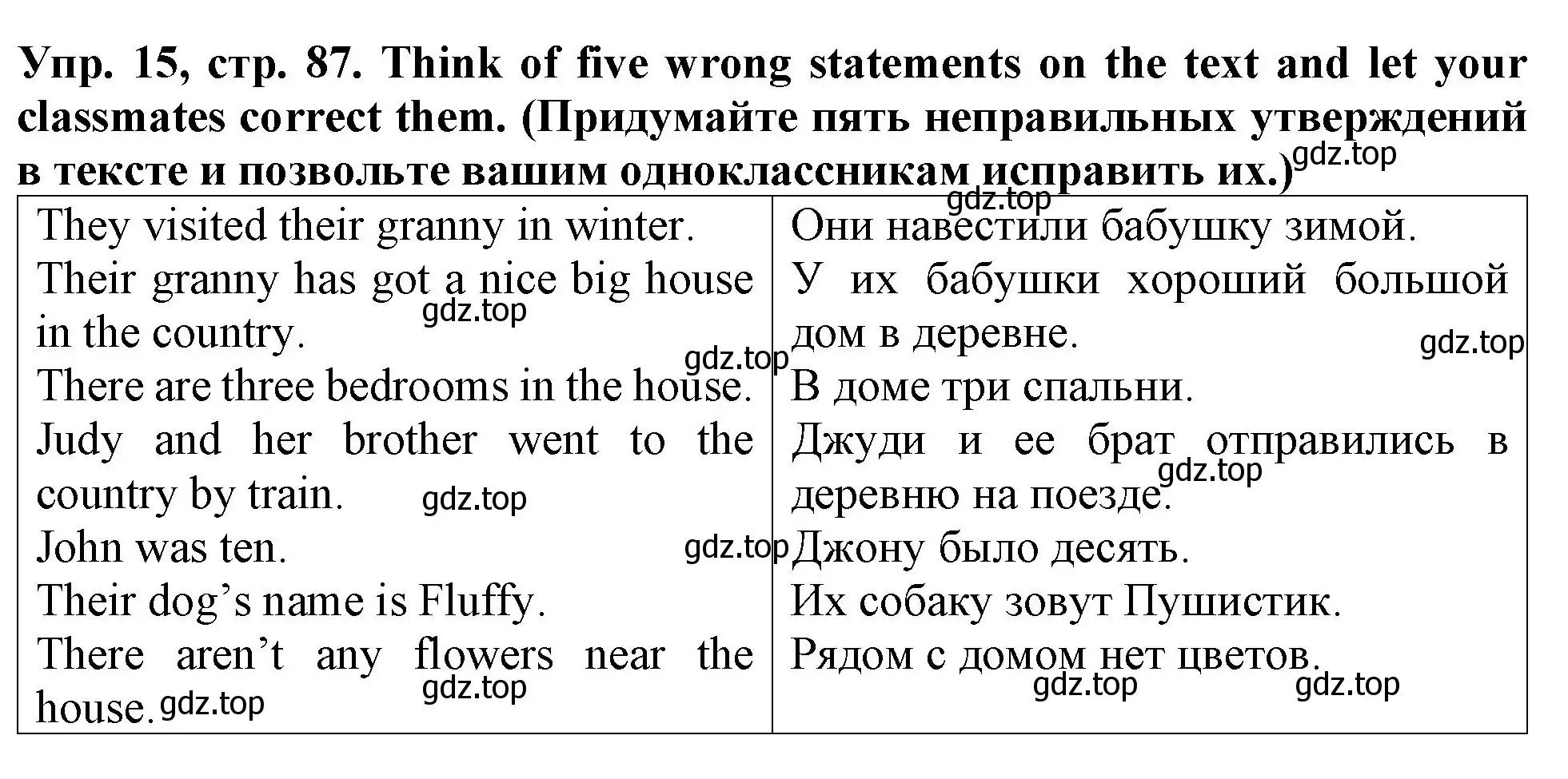 Решение 2. номер 15 (страница 87) гдз по английскому языку 4 класс Верещагина, Афанасьева, учебник 1 часть