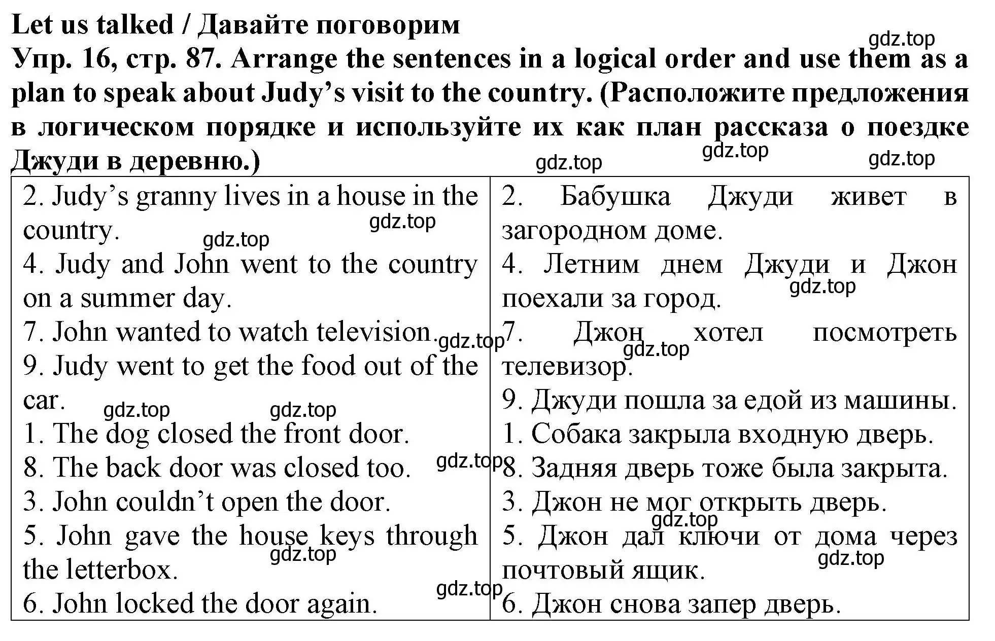 Решение 2. номер 16 (страница 87) гдз по английскому языку 4 класс Верещагина, Афанасьева, учебник 1 часть