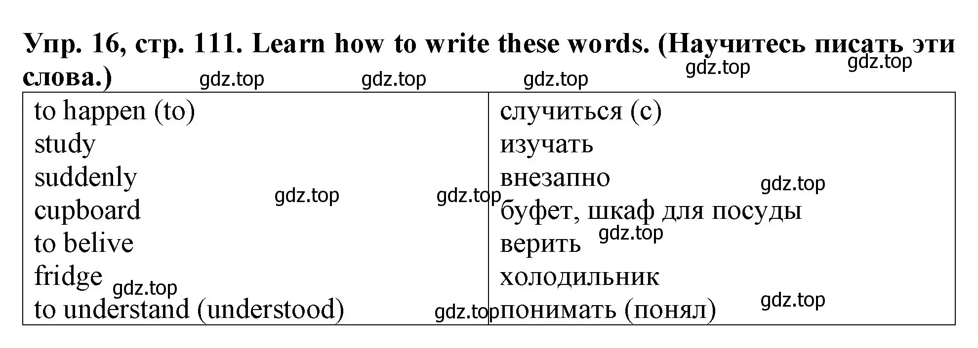 Решение 2. номер 16 (страница 111) гдз по английскому языку 4 класс Верещагина, Афанасьева, учебник 1 часть