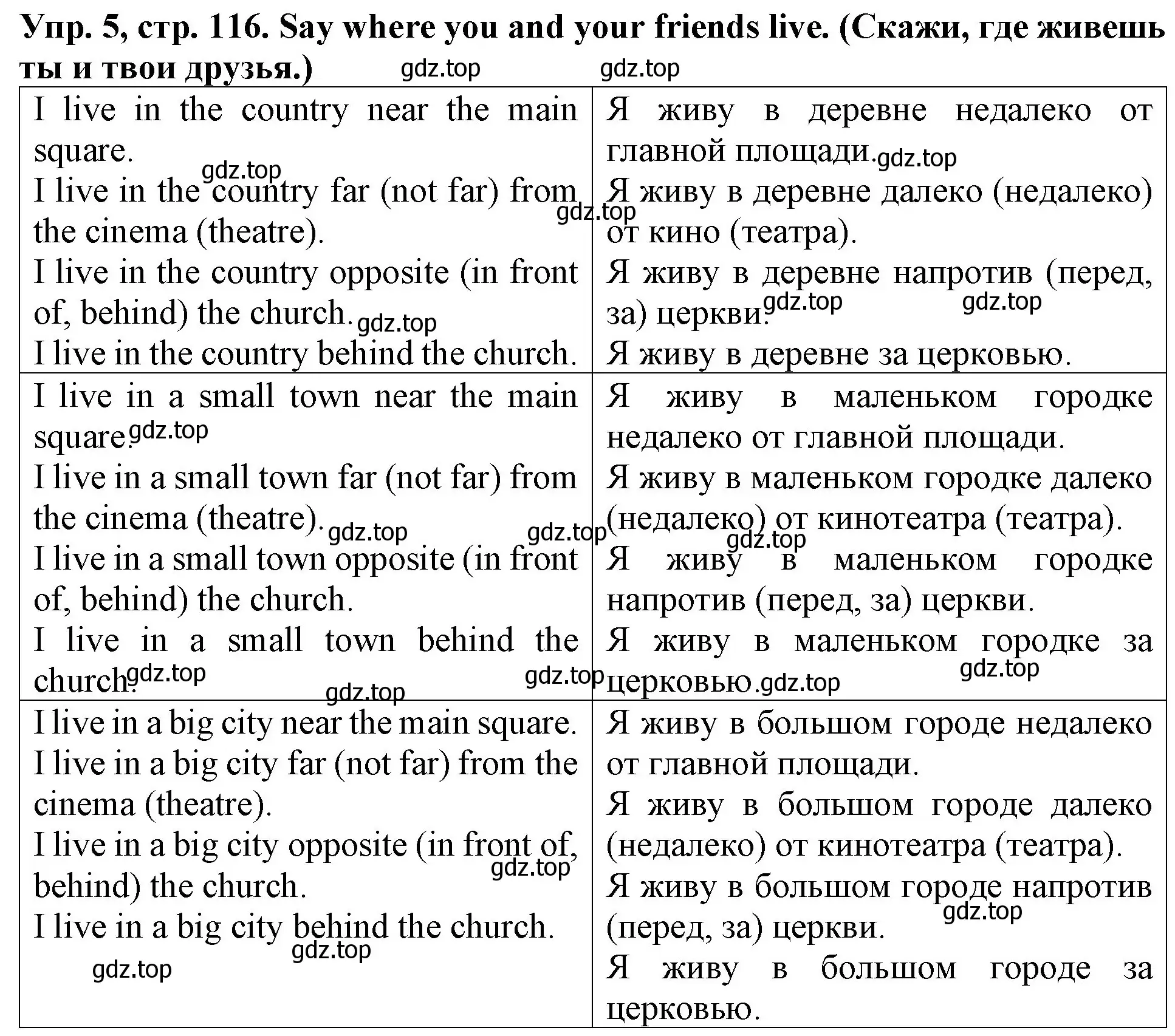 Решение 2. номер 5 (страница 116) гдз по английскому языку 4 класс Верещагина, Афанасьева, учебник 1 часть