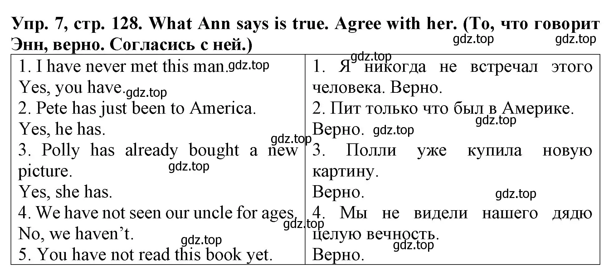 Решение 2. номер 7 (страница 128) гдз по английскому языку 4 класс Верещагина, Афанасьева, учебник 1 часть