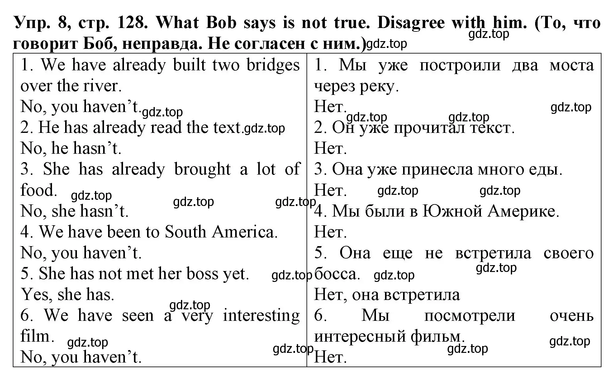 Решение 2. номер 8 (страница 128) гдз по английскому языку 4 класс Верещагина, Афанасьева, учебник 1 часть