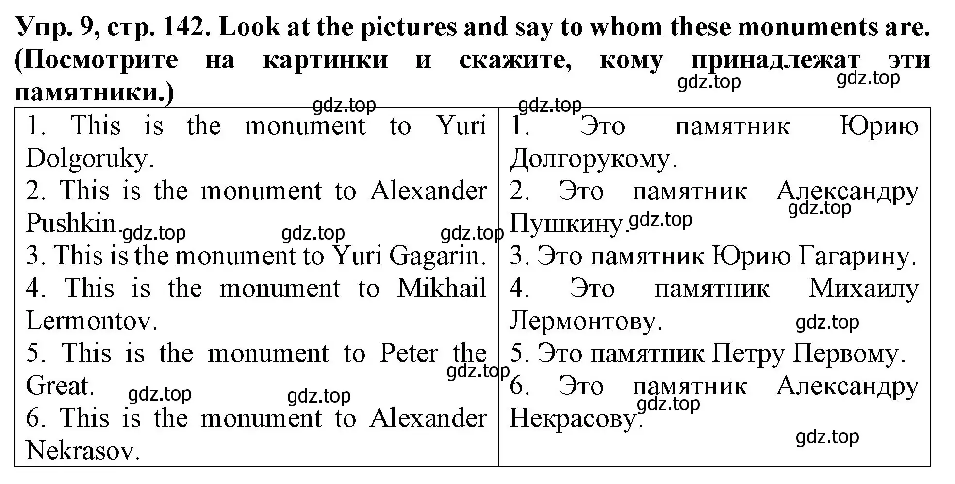 Решение 2. номер 9 (страница 142) гдз по английскому языку 4 класс Верещагина, Афанасьева, учебник 1 часть