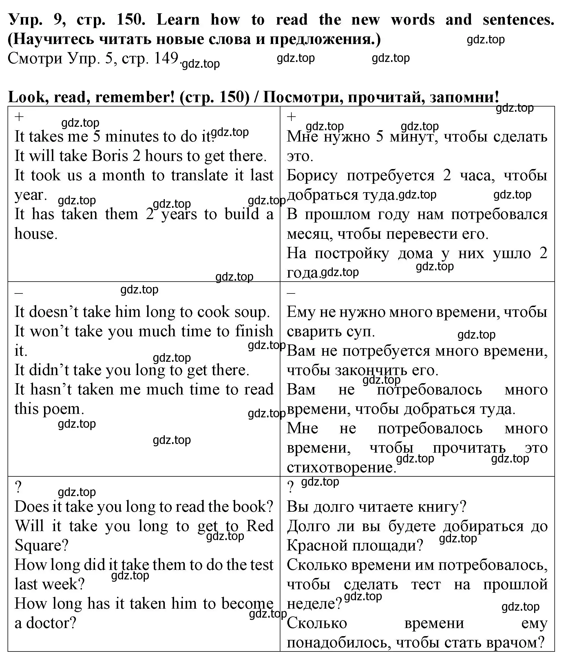 Решение 2. номер 9 (страница 150) гдз по английскому языку 4 класс Верещагина, Афанасьева, учебник 1 часть