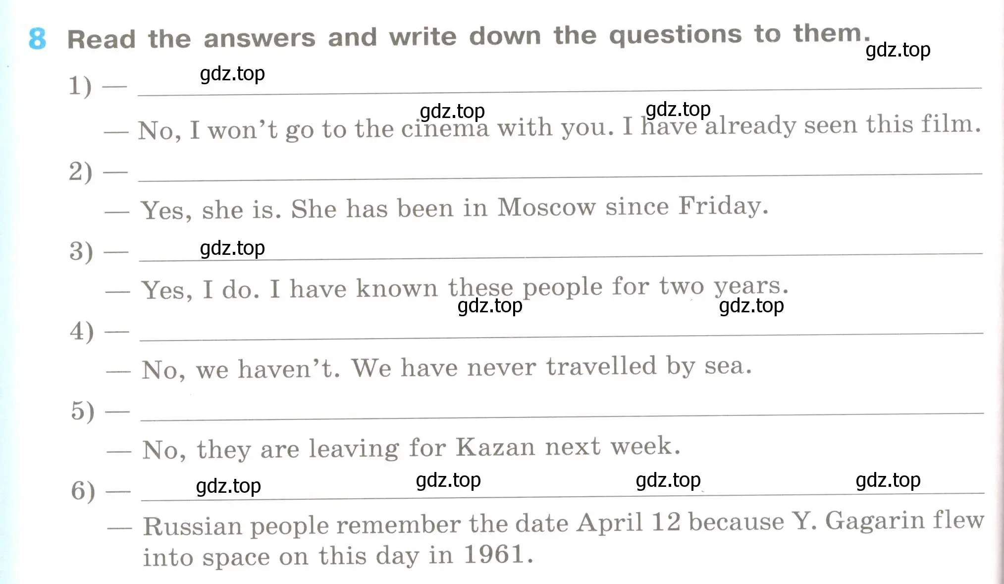 Условие номер 8 (страница 22) гдз по английскому языку 5 класс Афанасьева, Михеева, рабочая тетрадь