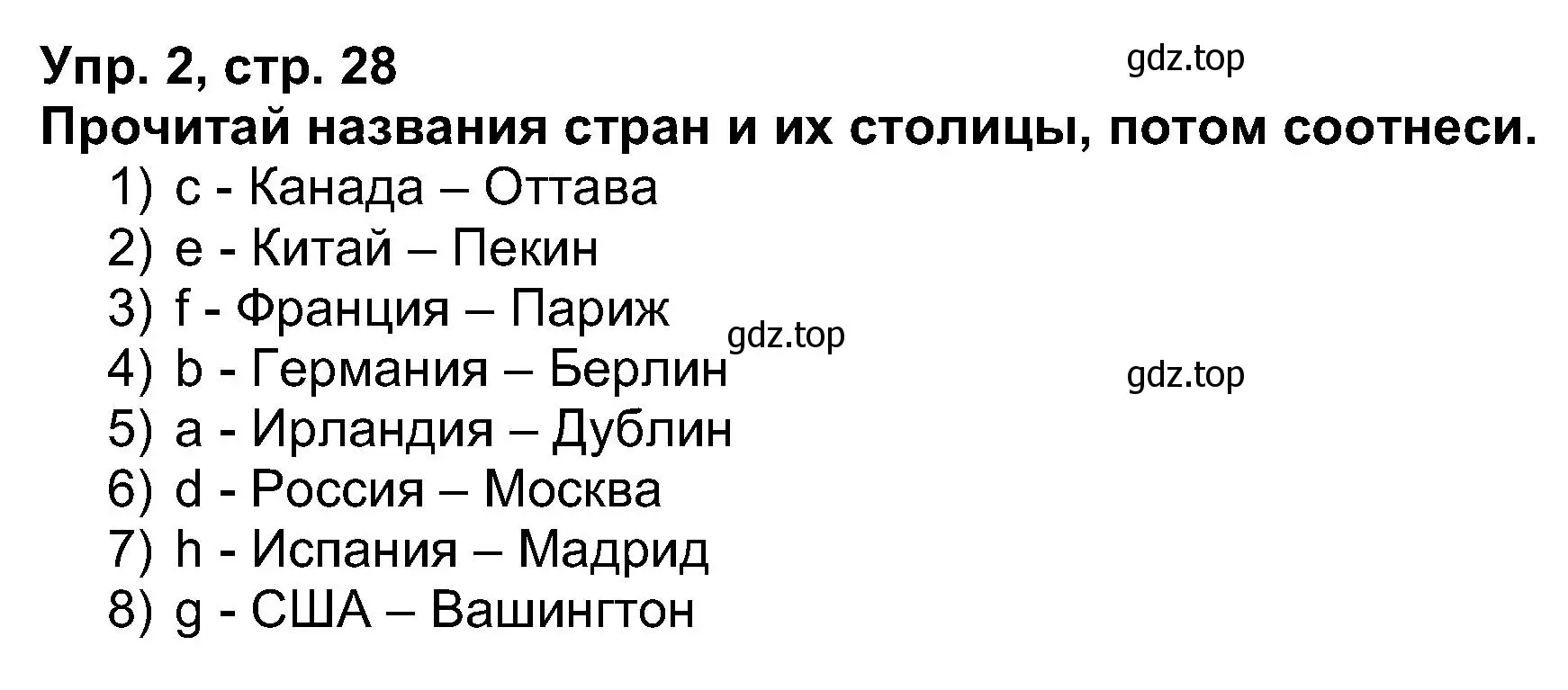 Решение номер 2 (страница 28) гдз по английскому языку 5 класс Афанасьева, Михеева, рабочая тетрадь