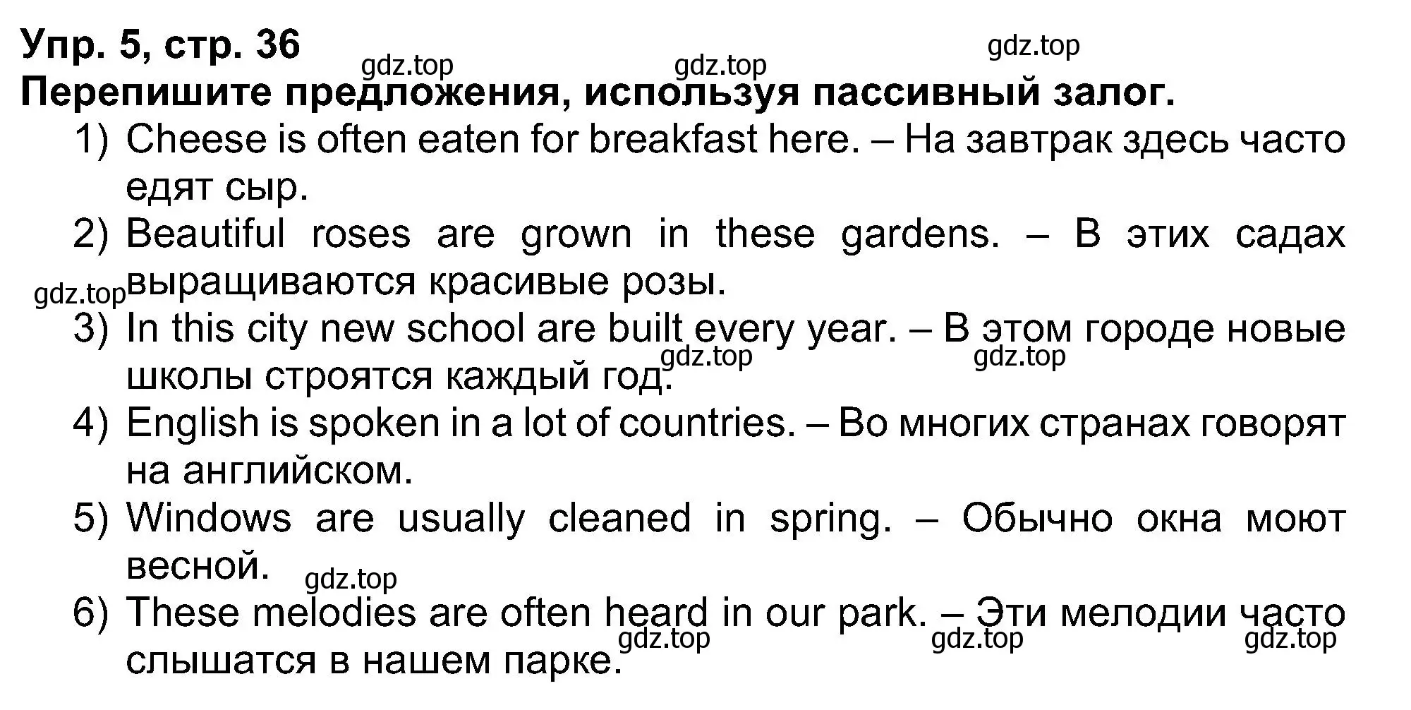 Решение номер 5 (страница 36) гдз по английскому языку 5 класс Афанасьева, Михеева, рабочая тетрадь