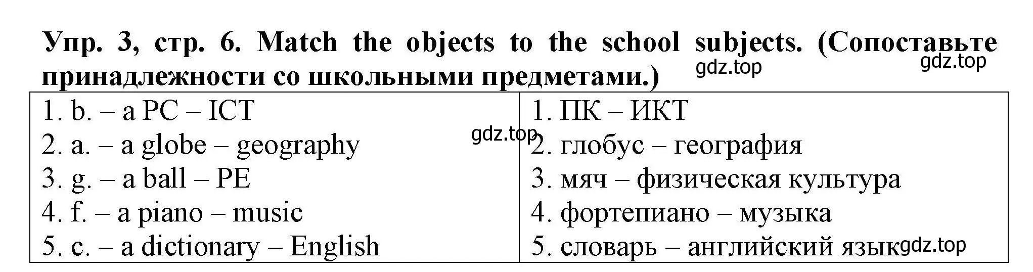 Решение номер 3 (страница 6) гдз по английскому языку 5 класс Комиссаров, Кирдяева, тренировочные упражнения в формате ОГЭ