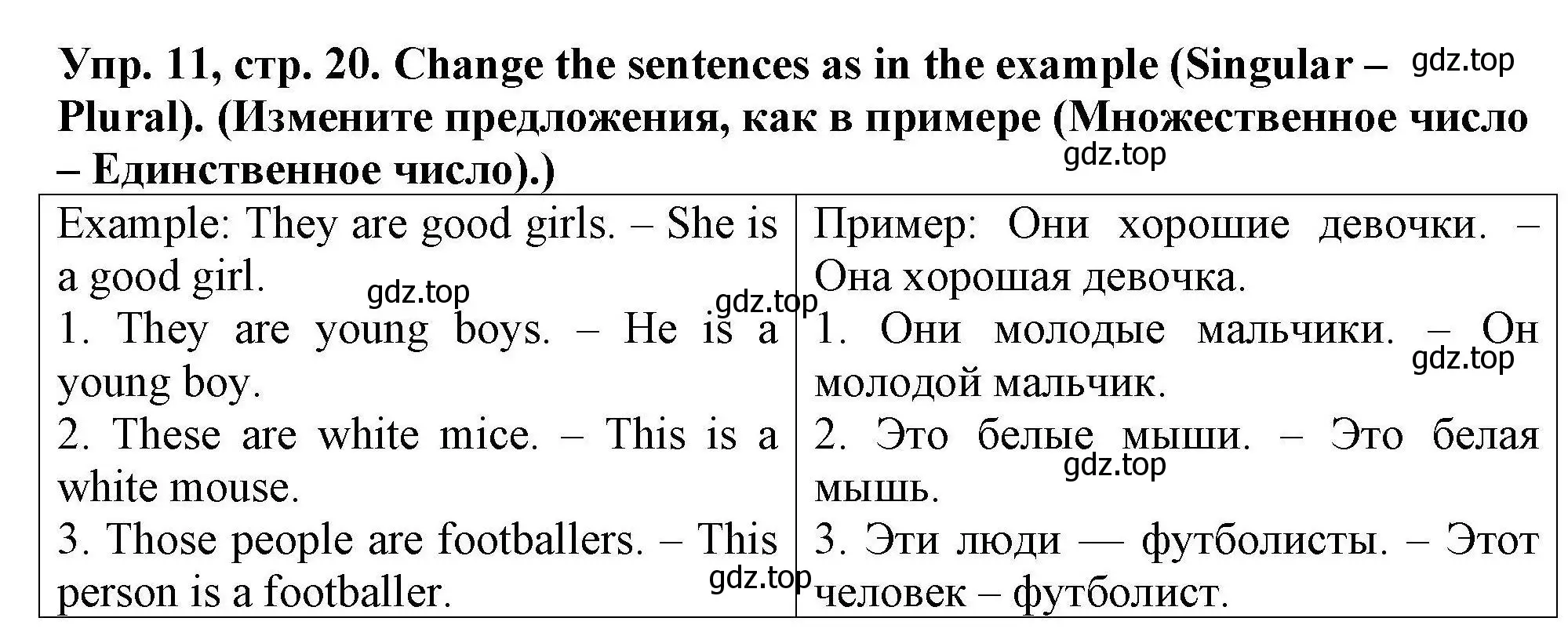 Решение номер 11 (страница 20) гдз по английскому языку 5 класс Комиссаров, Кирдяева, тренировочные упражнения в формате ОГЭ