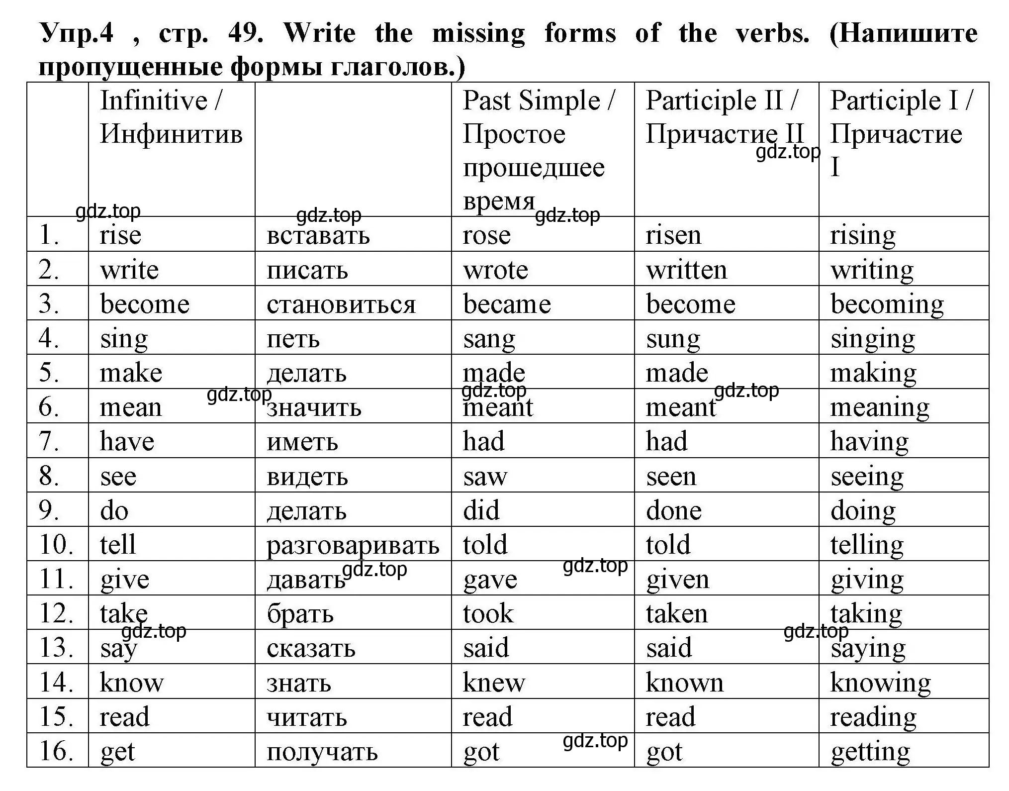 Решение номер 4 (страница 49) гдз по английскому языку 5 класс Комиссаров, Кирдяева, тренировочные упражнения в формате ОГЭ