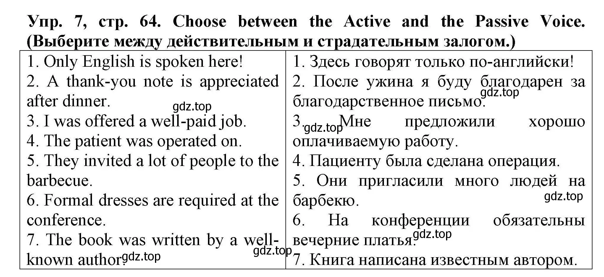 Решение номер 7 (страница 64) гдз по английскому языку 5 класс Комиссаров, Кирдяева, тренировочные упражнения в формате ОГЭ