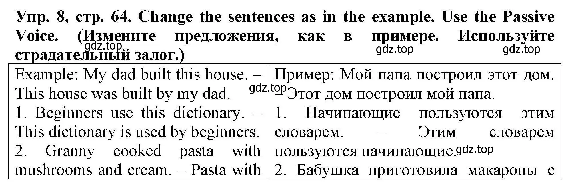 Решение номер 8 (страница 64) гдз по английскому языку 5 класс Комиссаров, Кирдяева, тренировочные упражнения в формате ОГЭ