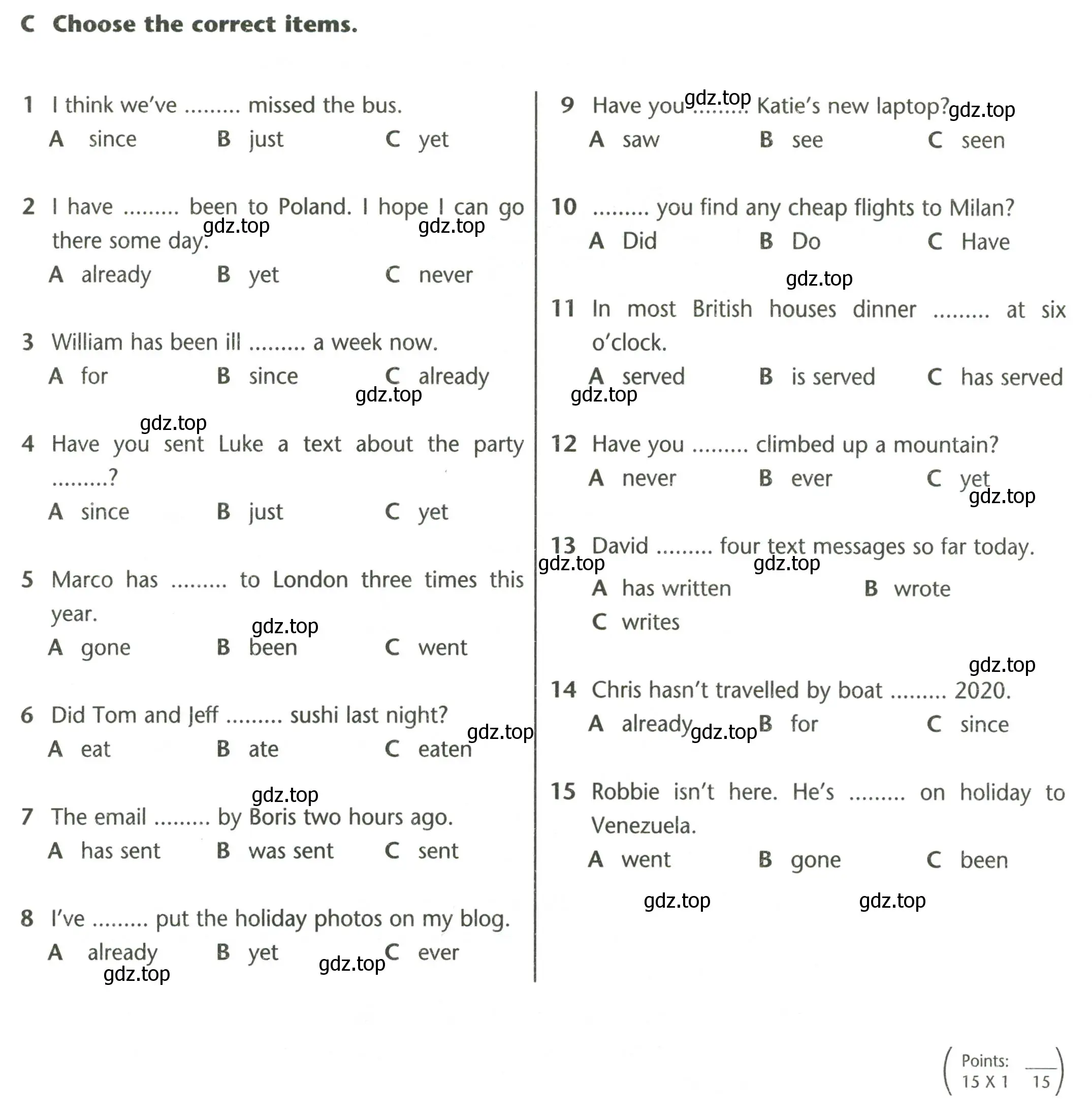 Условие  C (страница 31) гдз по английскому языку 5 класс Баранова, Дули, контрольные задания